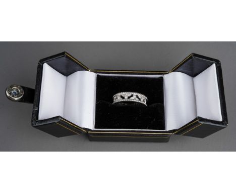 MAPPIN &amp; WEBB 'EMPRESS' 18ct gold diamond ring. Deisnged as a series of round brilliant cut diamond trefoil accents, with