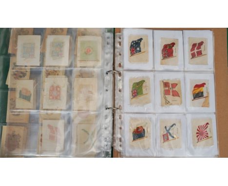 Assorted large collection of vintage silk cigarette cards including Regimental Badges, Town Arms, Heraldic Series, Ceramic Ar