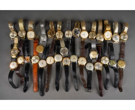 A collection of over thirty gents used wrist watches, brands include Roma, Rotary, Everite, Montine, Citizen, Limit, Tressa, 