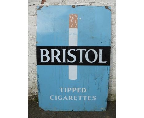 A Bristol Tipped Cigarette part pictorial rectangular enamel sign, 24 x 36".