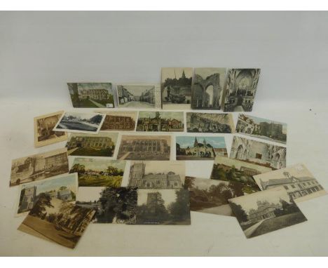 A small group of early black and white postcards of Malmesbury including "The old parish Fire Engine"; also scenes of Little 
