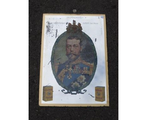 A Colman's Mustard rectangular advertising mirror - "By Appointment to H. M. The King", 15 x 21 3/4".