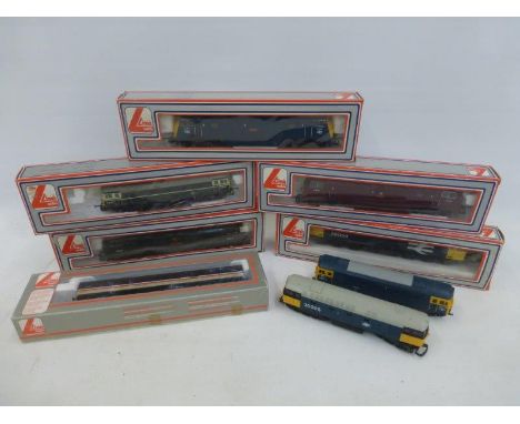 A selection of boxed Lima 00 gauge model railway items, mostly locomotives.