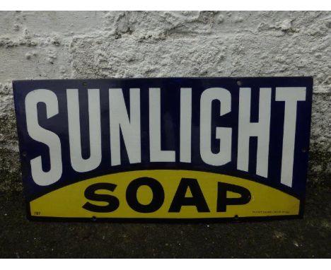 A good Sunlight Soap rectangular enamel sign of unusual small size in excellent condition, save two spots retouched on the le