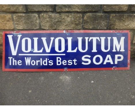 A Volvolutum "The World's Best Soap" rectangular enamel sign, 48 x 15".