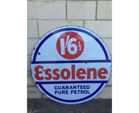 An Essolene circular double sided enamel sign, in good condition, 30" diameter.