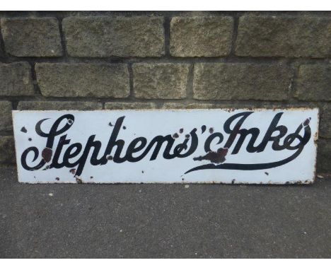 A Stephens' Inks rectangular enamel sign, 48 x 12 1/2".
