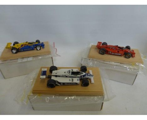 Three boxed Ampersand Indy Cars all from the 1984 March 84C, 8 "Master Mechanic" R. Guerrero second Indianapolis 500, 10 "Ele