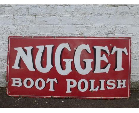 A Nugget Boot Polish rectangular enamel sign, 48 x 24".