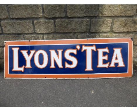A Lyons' Tea rectangular enamel sign, 59 x 17 3/4".