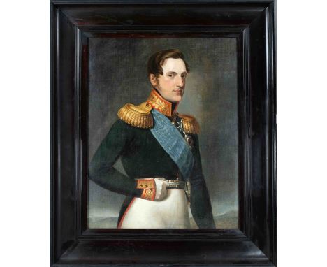 George Dawe (1781-1829), von oder nach. Portrait von Zar Nikolaus I. in vollem Ornat, Öl auf Lwd., unsign., rest. u. retusch.