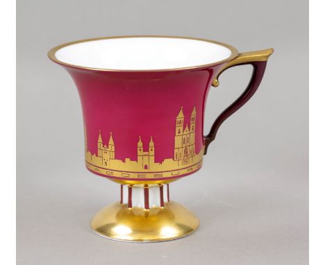 Albin Müller Kaffeetasse, Rosenthal, Selb, 1927, Monogramm Albin Müller in Gold, (1871-1942, Mitglied der Künstlerkolonie in 
