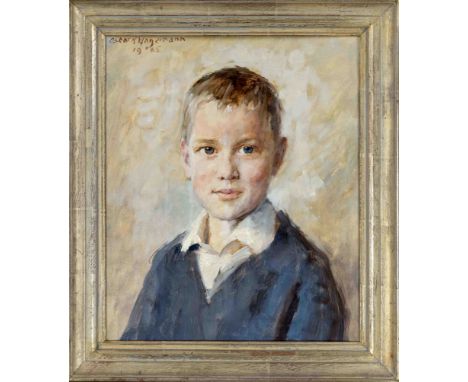 Oskar H. Hagemann (1888-1985), deutsch-böhmischer Bildnismaler, ansässig in Karlsruhe. Portrait eines Buben, Öl auf Lwd., o. 