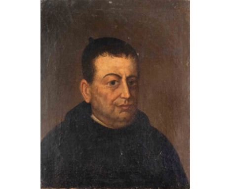 Anonymer, wohl spanischer Maler des 17./18. Jh., Portrait eines Augustiner-Mönches, Öl auf Lwd., randdoubliert, rest., 51 x 4