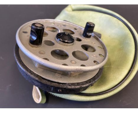 A Grice and Young Ltd Christchurch 4 1/4" centre pin fishing reel.