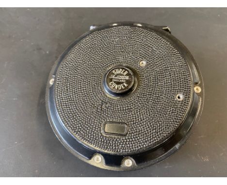 A Shakespeare Super Condex 4 1/4" centre pin fishing reel.