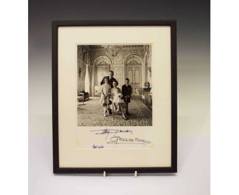 Prince Rainier of Monaco (1923-2005) and Princess Grace of Monaco (1929-82), signed black and white portrait photograph of th