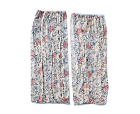 Pair of lined and inter-lined G.P. &amp; J. Baker curtains, decorated in the Chinese taste with peonies on a cream ground, 28