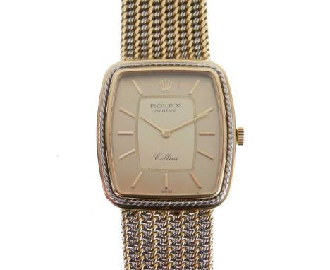Rolex Geneve gentleman's Cellini 18ct gold bracelet watch, the signed gold dial with gold hands and hour markers, approx. 30 