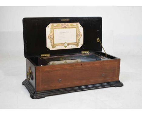 Late 19th Century 'Ouverture Zither' cylinder musical box, Paillard, Vaucher et Fils (PVF), St. Croix, Switzerland, retailed 