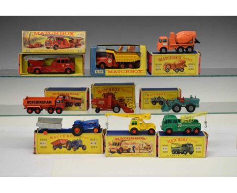 Quantity of Matchbox diecast model vehicles to include; K-19 King Size Scammell Tipper Truck K-12 Heavy Breakdown Wreck Truck