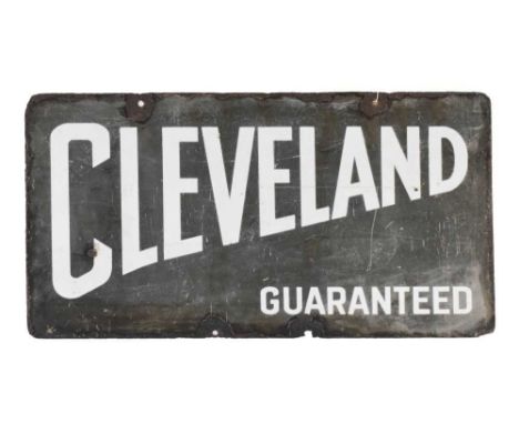 Advertising - Cleveland Guaranteed double-sided enamel sign, 46cm x 76cmCondition report: Overall rather tired. Losses on all
