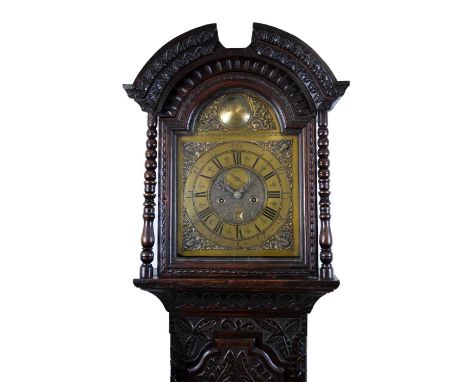 Cumbrian Interest - Dated mid 18th Century carved oak-cased 8-day longcase clock - (James) Hendrie of Wigton, fl. c. 1718-68,