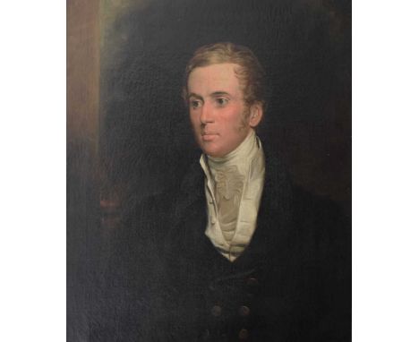 English School, early mid 19th Century - Oil on canvas - Portrait of a young gentleman, possibly Francis Norman, circa 1830. 