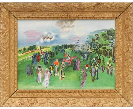 RAOUL DUFY 'Le Paddock à Deauville', lithograph, signed in the plate, 32cm x 45cm, framed and glazed. 
