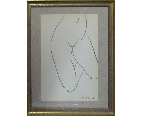 HENRI MATISSE 'Nude', original lithograph published by Mourlot frères, Paris 1953, signed in the plate, 35cm x 26cm, framed a