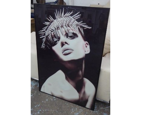 CONTEMPORARY SCHOOL FASHION PRINT, framed, 120cm x 80cm. 