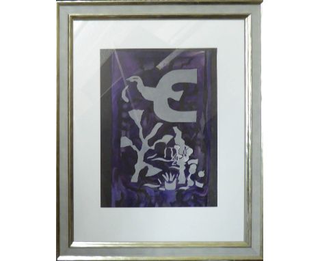 GEORGES BRAQUE, 'Chapelle St Bernard', colour lithograph, 1964, published by Maeght editeur, 38cm x 27cm, signed in the plate