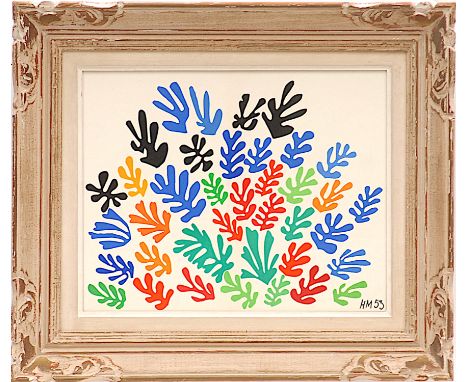 HENRI MATISSE 'La Gerbe', original lithograph from the  1954 edition after Matisse's cut outs, printed by Mourlot, 32cm x 40c