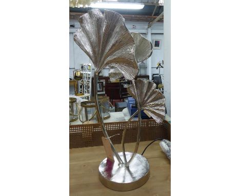TOMMASO BARBI STYLE TABLE LAMP, Gingko leaf design, 77cm H. 