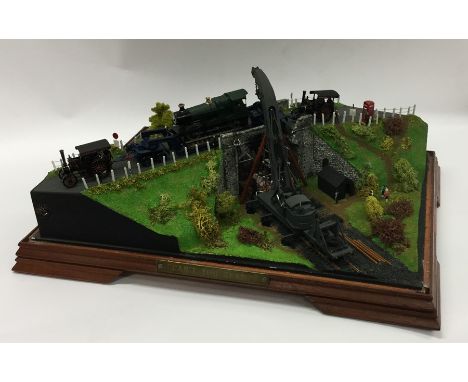 A good handmade model of a traction engine scene entitled, "Can't You Read?" on wooden base. Est. £70 - £90.