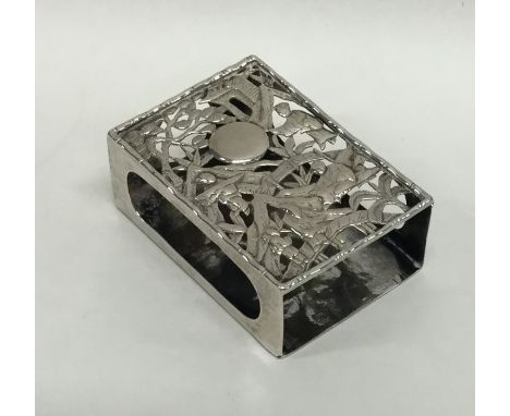 A Chinese silver rectangular match case of typical design. Approx. 60 grams. Est. £100 - £150.