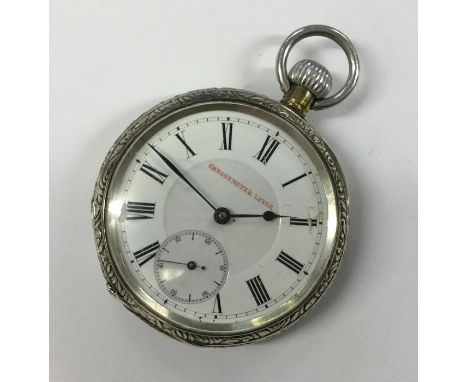 A gent's silver open face chronometer with white enamelled dial. Approx. 80 grams. Est. £40 - £60.