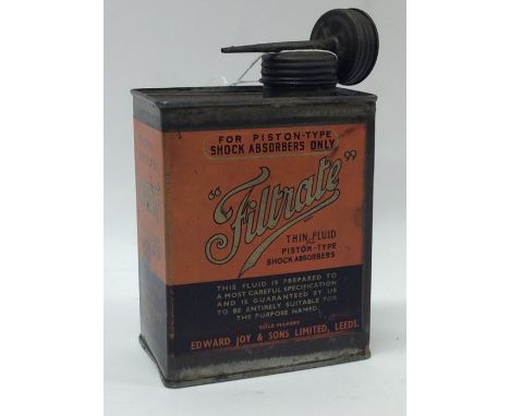 An "Edward, Joy &amp; Sons Limited, Leeds 'Filtrate' Thin Fluid Piston-Type Shock Absorbers" can. (1).