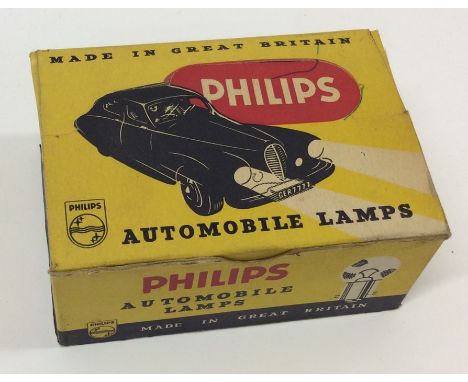 A box of Philips Automobile lamp bulbs. 