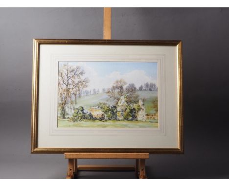 Michael Vicary: watercolours, "Ruined Chapel, Bix Bottom, Nr Henley", 9 3/4" x 14 1/2", Kenneth Billings: watercolours, "On t