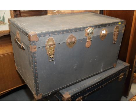 A cabin trunk, 35 1/2" wide x 19 1/2" deep x 19 1/2" high 