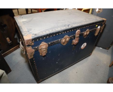 A cabin trunk, 35 1/2" wide x 19 1/2" deep x 19 1/2" high 