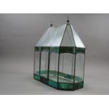 A stained and lead glass miniature cloche, 15 1/2" wide x 16" high