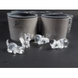 Three Swarovski dogs, a fox, a cat, a rhinoceros, a baby elephant and a hippopotamus (8)