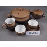 A Denby "Cotswold" pattern part combination service and a Japanese "Joyto" pattern part dinner