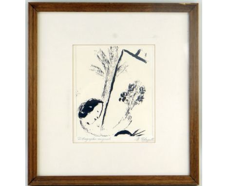 MARC CHAGALL (French / Russian, 1887-1985) lithograph - 'Bouquet With Hand' signed in pencil, 22 x 18.5cms Provenance: privat