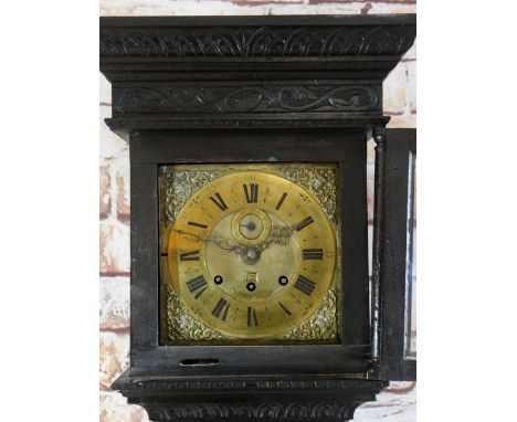 18TH CENTURY EIGHT DAY OAK LONGCASE CLOCK, Richard Liscombe, Moreton, 10-inch Roman brass dial, with subsidiary seconds and c
