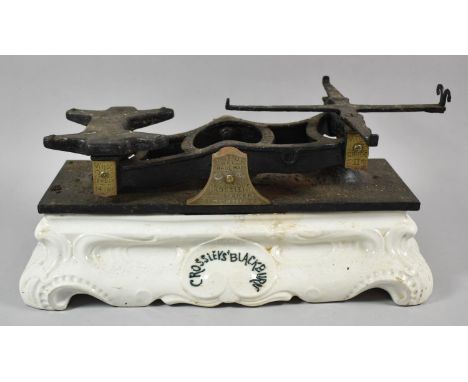 A Late Victorian Ceramic and Iron Shop Scale by Crossleys Blackburn, Gem Model, 43cm wide 