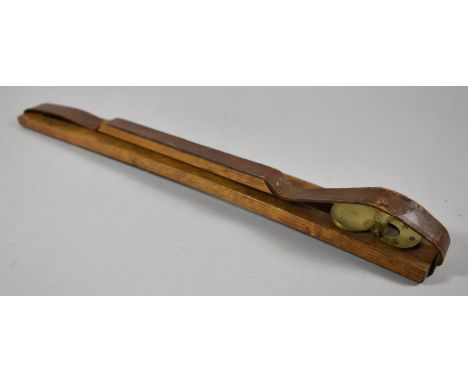 A Vintage Brass Mounted Pheasant Game Carrier with Leather Handle, 49cm wide 