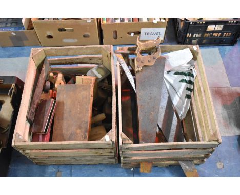 Two Boxes of Vintage Carpenters and Engineering Tools 